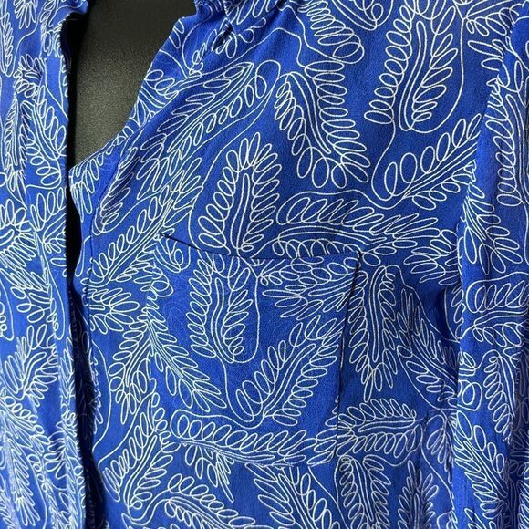 Diane von furstenberg lorelei 100% silk long sleeve button up abstract sheer 2 - Picture 2 of 7